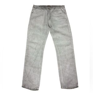 120% Lino Men’s Grey Straight Linen Pants